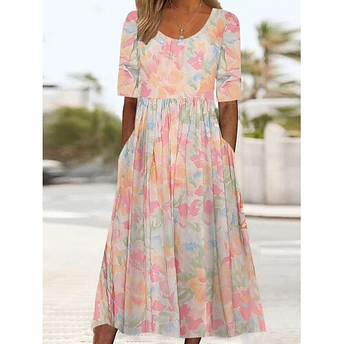 Dame Uformell kjole Sommerkjole Print kjole Blomstret Rynket Lomme Crew-hals Midikjole Mote Gatemote Gate Daglig Kortermet Normal Gul Sommer Vår S M L XL XXL
Dame Uformell kjole Sommerkjole Print kjole Blomstret Rynket Lomme Crew-hals Midikjole Mote Gatemote Gate Daglig Kortermet Normal Gul Sommer Vår S M L XL XXL