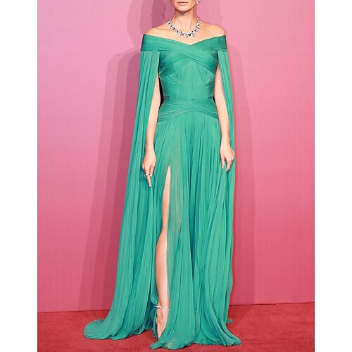 Havfrue Kveldskjoler Elegant Kjole Formell Gulvlengde Ermeløs Løse skuldre Chiffon med Plissert Spalte 2023
Havfrue Kveldskjoler Elegant Kjole Formell Gulvlengde Ermeløs Løse skuldre Chiffon med Plissert Spalte 2023