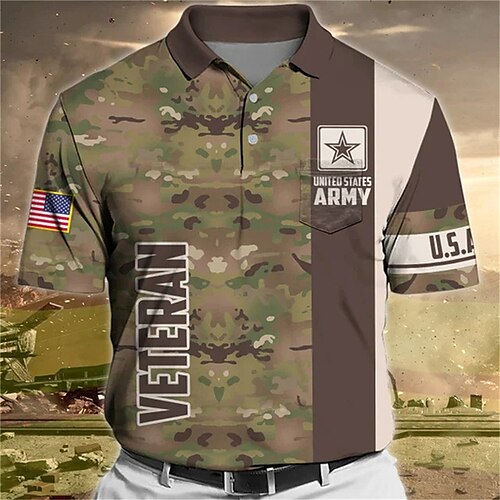 Per uomo Polo con bottoni POLO Camicia da golf Golf Stampe astratte Camouflage Veterani Collo ripiegabile Aalbicocca Verde militare Blu Verde scuro Marrone Esterno Strada Maniche corte Stampa
Per uomo Polo con bottoni POLO Camicia da golf Golf Stampe astratte Camouflage Veterani Collo ripiegabile Aalbicocca Verde militare Blu Verde scuro Marrone Esterno Strada Maniche corte Stampa