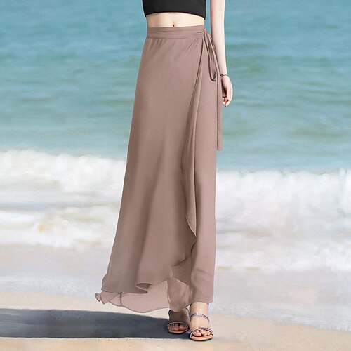 Femme Jupe Jupe longue Maxi Mousseline de soie Noir Kaki Jupes Pointes fourchues Mode Vacances Plage S M L
Femme Jupe Jupe longue Maxi Mousseline de soie Noir Kaki Jupes Pointes fourchues Mode Vacances Plage S M L
