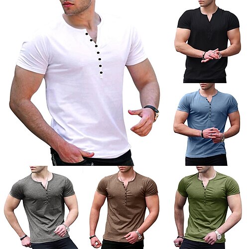 Herre Henly-skjorte T-skjorte عادي Henley Gate Feriereise Kort Erme Klær Mote Designer Grunnleggende
Herre Henly-skjorte T-skjorte عادي Henley Gate Feriereise Kort Erme Klær Mote Designer Grunnleggende