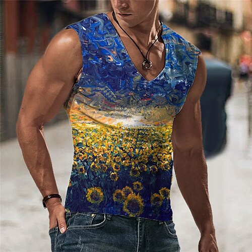 Herre Vest Top Ærmeløs T-shirt til mænd Grafisk Solsikke V-hals Tøj 3D-udskrivning Sport Løb Uden ærmer 3D-udskrivning Designer Afslappet Muskel
Herre Vest Top Ærmeløs T-shirt til mænd Grafisk Solsikke V-hals Tøj 3D-udskrivning Sport Løb Uden ærmer 3D-udskrivning Designer Afslappet Muskel