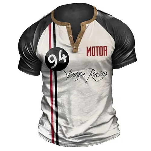 Herre Henley-skjorte Raglan T-shirt Grafisk Bogstaver Henley Tøj 3D-udskrivning udendørs Daglig Kortærmet Patchwork Knap ned Mode Designer Bekvem
Herre Henley-skjorte Raglan T-shirt Grafisk Bogstaver Henley Tøj 3D-udskrivning udendørs Daglig Kortærmet Patchwork Knap ned Mode Designer Bekvem
