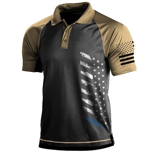 Herre Button Up Poloer Lapel Polo POLO T-skjorte Golf skjorte Grafiske trykk Amerikansk flagg Aftæpning Blå Grønn Kakifarget Grå utendørs Gate Kort Erme Trykt mønster Klær Sport Mote Designer Fritid
Herre Button Up Poloer Lapel Polo POLO T-skjorte Golf skjorte Grafiske trykk Amerikansk flagg Aftæpning Blå Grønn Kakifarget Grå utendørs Gate Kort Erme Trykt mønster Klær Sport Mote Designer Fritid