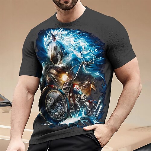 Herre T-shirt Grafisk Motorcykel Rund hals Tøj 3D-udskrivning udendørs Daglig Kortærmet Trykt mønster Mode Designer Årgang
Herre T-shirt Grafisk Motorcykel Rund hals Tøj 3D-udskrivning udendørs Daglig Kortærmet Trykt mønster Mode Designer Årgang