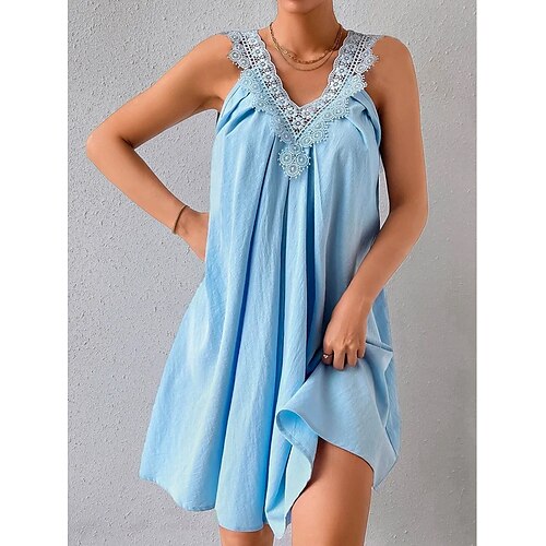 Per donna Abito in cotone e lino Abito casual Vestito a trapezio Mini abito Misto cotone Di tendenza Moderno Esterno Giornaliero Da mare Con bretelline Pizzo Collage Senza maniche Estate Primavera
Per donna Abito in cotone e lino Abito casual Vestito a trapezio Mini abito Misto cotone Di tendenza Moderno Esterno Giornaliero Da mare Con bretelline Pizzo Collage Senza maniche Estate Primavera