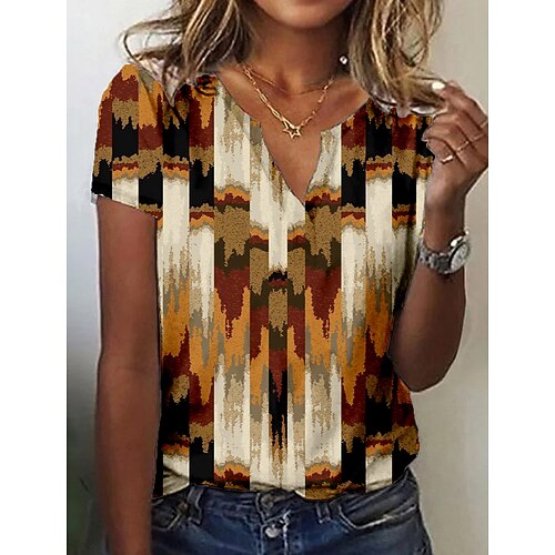 Women's T shirt Tee Blue Purple Orange Tie Dye Print Short Sleeve Daily Weekend Basic V Neck Regular Painting S
Women's T shirt Tee Blue Purple Orange Tie Dye Print Short Sleeve Daily Weekend Basic V Neck Regular Painting S