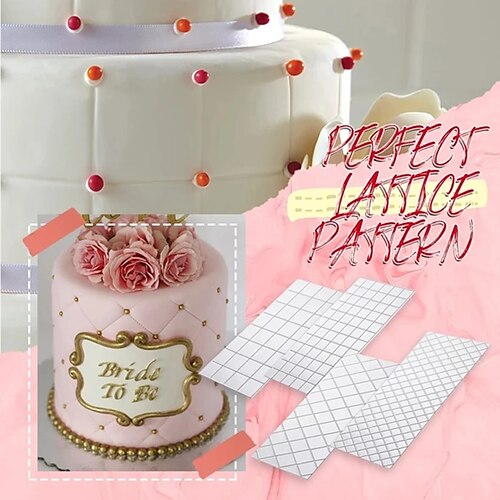4 stk gjør-det-selv-kake plast gjennomsiktig tekstur gittermatte kakekant dekorasjonsverktøy kakeform fondant gumpaste sjablongformer
4 stk gjør-det-selv-kake plast gjennomsiktig tekstur gittermatte kakekant dekorasjonsverktøy kakeform fondant gumpaste sjablongformer