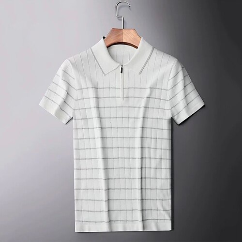 Herre Golf skjorte strikket polo Avslappet Ferie Halv glidelås Knaphul Kortermet Mote Moderne Stripe Quarter Zip Sommer Svart Hvit Golf skjorte
Herre Golf skjorte strikket polo Avslappet Ferie Halv glidelås Knaphul Kortermet Mote Moderne Stripe Quarter Zip Sommer Svart Hvit Golf skjorte