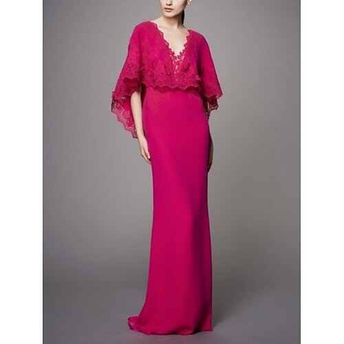 A tubino Abito da cerimonia per signora Formale Festa Vintage Elegante A V Strascico a terra Chiffon Di pizzo Mezza manica con Tinta unita 2023
A tubino Abito da cerimonia per signora Formale Festa Vintage Elegante A V Strascico a terra Chiffon Di pizzo Mezza manica con Tinta unita 2023