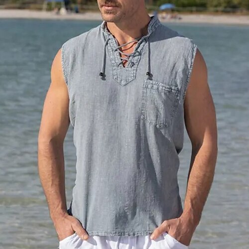 Per uomo camicia di lino Camicia Camicia estiva Camicia da spiaggia Grigio Senza maniche Liscio Colletto alla coreana Primavera estate Hawaiano Per eventi Abbigliamento Tasche
Per uomo camicia di lino Camicia Camicia estiva Camicia da spiaggia Grigio Senza maniche Liscio Colletto alla coreana Primavera estate Hawaiano Per eventi Abbigliamento Tasche