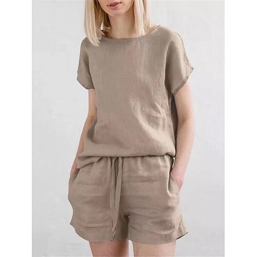 Dame Loungewear Sæt Ren farve Mode Enkel Afslappet Gade Daglig Stævnemøde Polyester Åndbart Rund hals Kortærmet T-shirt Shorts Lomme Sommer Forår Sort Marineblå
Dame Loungewear Sæt Ren farve Mode Enkel Afslappet Gade Daglig Stævnemøde Polyester Åndbart Rund hals Kortærmet T-shirt Shorts Lomme Sommer Forår Sort Marineblå