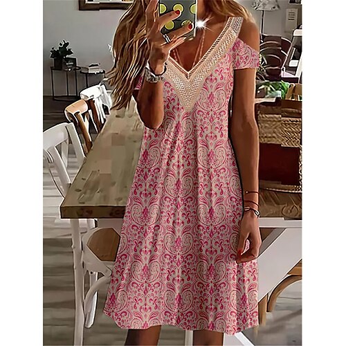 Dame Afslappet påklædning Etnisk kjole A Linje Kjole Blomstret Tribal Patchwork Kolde skulder V-hals Midikjole Etnisk Stamme udendørs Daglig Kortærmet Regulær Lyserød Sommer Forår S M L XL XXL
Dame Afslappet påklædning Etnisk kjole A Linje Kjole Blomstret Tribal Patchwork Kolde skulder V-hals Midikjole Etnisk Stamme udendørs Daglig Kortærmet Regulær Lyserød Sommer Forår S M L XL XXL