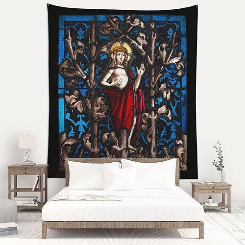 Mittelalterliche Wandteppiche zum Aufhängen, große Wandteppiche, Buntglasdekor, Fotohintergrund, Decke, Vorhang, Zuhause, Schlafzimmer, Wohnzimmer, Dekoration
Mittelalterliche Wandteppiche zum Aufhängen, große Wandteppiche, Buntglasdekor, Fotohintergrund, Decke, Vorhang, Zuhause, Schlafzimmer, Wohnzimmer, Dekoration