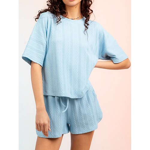 Per donna loungewear Completi Colore puro Di tendenza Semplice Informale Strada Giornaliero Appuntamento Poliestere Traspirante Girocollo Manica corta maglietta Pantaloncini Vita elastica Estate
Per donna loungewear Completi Colore puro Di tendenza Semplice Informale Strada Giornaliero Appuntamento Poliestere Traspirante Girocollo Manica corta maglietta Pantaloncini Vita elastica Estate