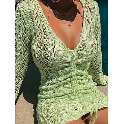 Mujer Vestido de suéter Puente Croché Tejer Ahuecado Color sólido Escote en Pico Elegante Sensual Diario Festivos Verano Primavera Blanco Amarillo S M L
Mujer Vestido de suéter Puente Croché Tejer Ahuecado Color sólido Escote en Pico Elegante Sensual Diario Festivos Verano Primavera Blanco Amarillo S M L
