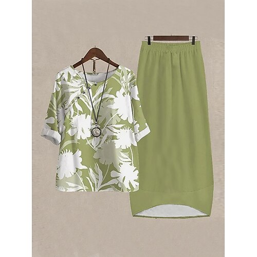 Per donna Set di vestiti a due pezzi Abito casual Insieme della gonna Esterno Giornaliero Attivo Di tendenza Pulsante Stampa Vestito longuette Girocollo Mezza manica A foglia Floreale Standard Verde
Per donna Set di vestiti a due pezzi Abito casual Insieme della gonna Esterno Giornaliero Attivo Di tendenza Pulsante Stampa Vestito longuette Girocollo Mezza manica A foglia Floreale Standard Verde