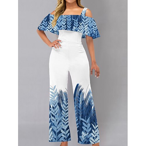 Per donna Tuta Stampa Stampa Senza spalline Elegante Per uscire Fine settimana A zampa Standard Con fibbia Freddezza Blu S M L Estate
Per donna Tuta Stampa Stampa Senza spalline Elegante Per uscire Fine settimana A zampa Standard Con fibbia Freddezza Blu S M L Estate