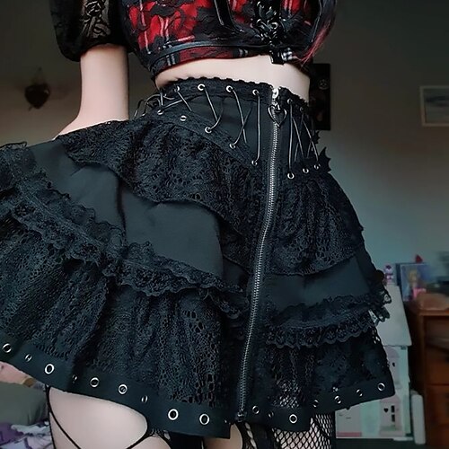 Goth Pige Gotisk Lolita Sexet Y2K År 2000 Skjørter Maskerade Dame Kostume Årgang Cosplay Fest / aften Nederdel Maskerade
Goth Pige Gotisk Lolita Sexet Y2K År 2000 Skjørter Maskerade Dame Kostume Årgang Cosplay Fest / aften Nederdel Maskerade