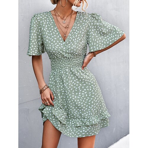 Per donna Vestito casual Abito linea A Abito stampato Floreale Con balze Stampa A V Mini abito Attivo Di tendenza Esterno Strada Manica corta Standard Nero Giallo Verde Estate Primavera S M L XL
Per donna Vestito casual Abito linea A Abito stampato Floreale Con balze Stampa A V Mini abito Attivo Di tendenza Esterno Strada Manica corta Standard Nero Giallo Verde Estate Primavera S M L XL