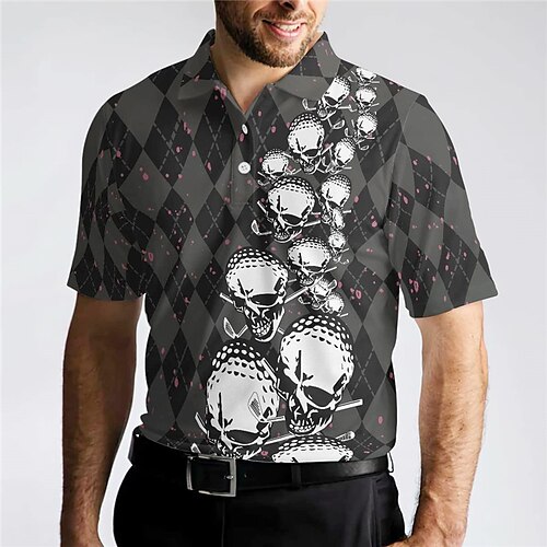 Herre Button Up Poloer Revers polo POLO Trøje Golftrøje Dødningehoveder Grafiske tryk Argyle Golf Aftæpning Sort udendørs Gade Kort Ærme Trykt mønster Tøj Sport Mode Gade Designer
Herre Button Up Poloer Revers polo POLO Trøje Golftrøje Dødningehoveder Grafiske tryk Argyle Golf Aftæpning Sort udendørs Gade Kort Ærme Trykt mønster Tøj Sport Mode Gade Designer