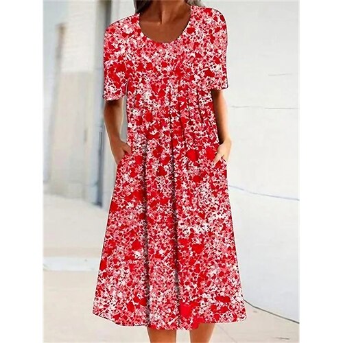 Per donna Vestito casual Abito estivo Abito stampato Floreale Increspato Stampa Girocollo Vestito longuette Attivo Di tendenza Esterno Strada Manica corta Standard Giallo Rosso Blu scuro Estate
Per donna Vestito casual Abito estivo Abito stampato Floreale Increspato Stampa Girocollo Vestito longuette Attivo Di tendenza Esterno Strada Manica corta Standard Giallo Rosso Blu scuro Estate