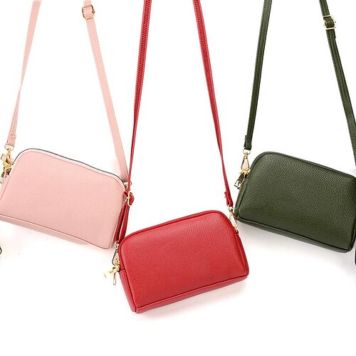 Dame Crossbody taske Pung PU Læder Daglig Vandtæt Holdbar Helfarve Sort Lyserød Rød
Dame Crossbody taske Pung PU Læder Daglig Vandtæt Holdbar Helfarve Sort Lyserød Rød