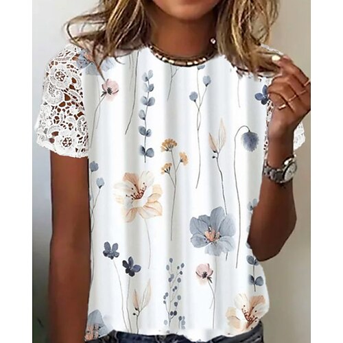 Mujer Camiseta Verde Claro Rosa Verde Trébol Floral Encaje Estampado Manga Corta Festivos Fin de semana Básico Escote Redondo Regular Flor Pintura S
Mujer Camiseta Verde Claro Rosa Verde Trébol Floral Encaje Estampado Manga Corta Festivos Fin de semana Básico Escote Redondo Regular Flor Pintura S