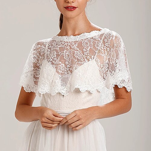 Chales Estolas de Señora Elegante Romántico Sin Mangas Encaje Velos de Boda Con Flor Para Fiesta Primavera verano
Chales Estolas de Señora Elegante Romántico Sin Mangas Encaje Velos de Boda Con Flor Para Fiesta Primavera verano