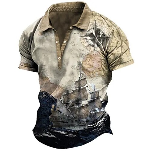 Herre Button Up Poloer Revers polo POLO Trøje Golftrøje Grafiske tryk Årgang Sejlbåde Aftæpning Kakifarvet udendørs Gade Kort Ærme Trykt mønster Tøj Sport Mode Gade Designer
Herre Button Up Poloer Revers polo POLO Trøje Golftrøje Grafiske tryk Årgang Sejlbåde Aftæpning Kakifarvet udendørs Gade Kort Ærme Trykt mønster Tøj Sport Mode Gade Designer