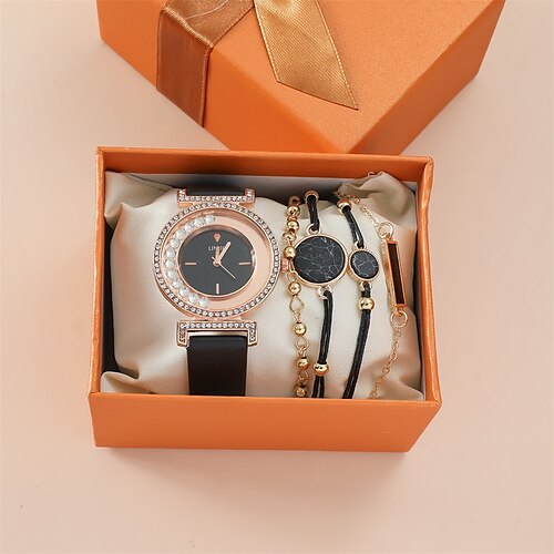 5 pièces/ensemble nouveau ensemble de femmes mode coréenne bracelet de montre en cuir incrusté de diamants personnalité de la mode bracelet polyvalent
5 pièces/ensemble nouveau ensemble de femmes mode coréenne bracelet de montre en cuir incrusté de diamants personnalité de la mode bracelet polyvalent