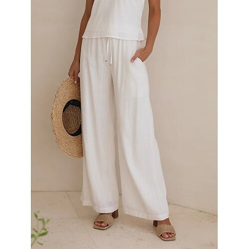 Per donna loungewear Pantaloni Colore puro Di tendenza Informale Morbido Interni Giornaliero Da letto Poliestere Traspirante Pantalone lungo Pantalone Tasche Vita elastica Estate Primavera Nero Bianco
Per donna loungewear Pantaloni Colore puro Di tendenza Informale Morbido Interni Giornaliero Da letto Poliestere Traspirante Pantalone lungo Pantalone Tasche Vita elastica Estate Primavera Nero Bianco