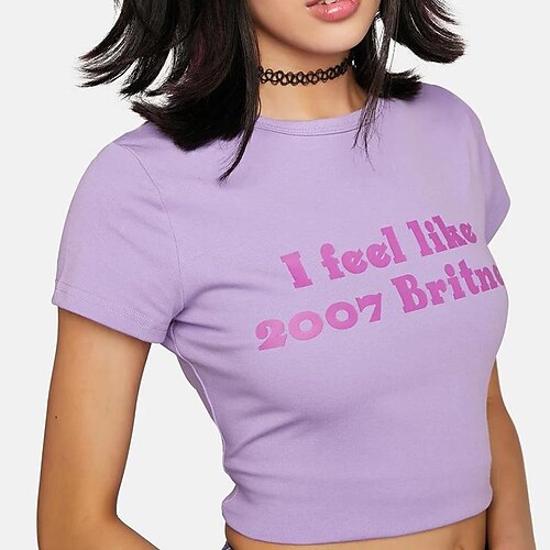 Gótico T-Shirt Camiseta corta Letra Top corto Para Mujer Adulto Estampado en caliente 100% algodón
Gótico T-Shirt Camiseta corta Letra Top corto Para Mujer Adulto Estampado en caliente 100% algodón