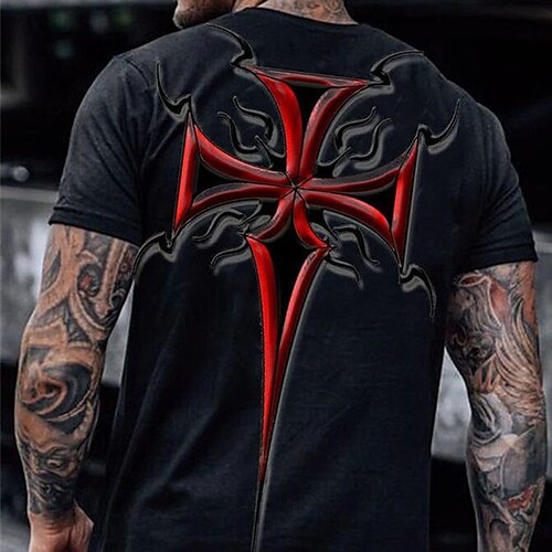 Herre T-shirt Grafisk Bogstaver Kors Rund hals Tøj 3D-udskrivning udendørs Daglig Kortærmet Trykt mønster Mode Designer Årgang
Herre T-shirt Grafisk Bogstaver Kors Rund hals Tøj 3D-udskrivning udendørs Daglig Kortærmet Trykt mønster Mode Designer Årgang