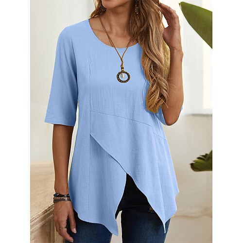 Per donna loungewear Top Colore puro Di tendenza Comoda Morbido Strada Giornaliero Appuntamento Cotone Traspirante Girocollo Mezza manica Estate Primavera Bianco Giallo
Per donna loungewear Top Colore puro Di tendenza Comoda Morbido Strada Giornaliero Appuntamento Cotone Traspirante Girocollo Mezza manica Estate Primavera Bianco Giallo