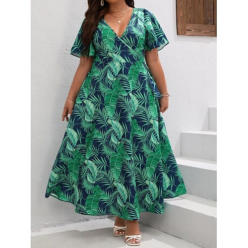 Dame Store størrelser Uformell kjole Swingkjole Blad Lang kjole Maxikjole Kortermet Trykt mønster V-hals Mote Daglig Grønn Sommer Vår L XL XXL 3XL 4XL
Dame Store størrelser Uformell kjole Swingkjole Blad Lang kjole Maxikjole Kortermet Trykt mønster V-hals Mote Daglig Grønn Sommer Vår L XL XXL 3XL 4XL