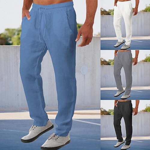 Homens Calças de linho Calças Calça verão Bolsos Tecido Conforto Respirável Ao ar livre Diário Para Noite Misto de Algodão e Linho Moda Roupa de rua Preto Branco
Homens Calças de linho Calças Calça verão Bolsos Tecido Conforto Respirável Ao ar livre Diário Para Noite Misto de Algodão e Linho Moda Roupa de rua Preto Branco