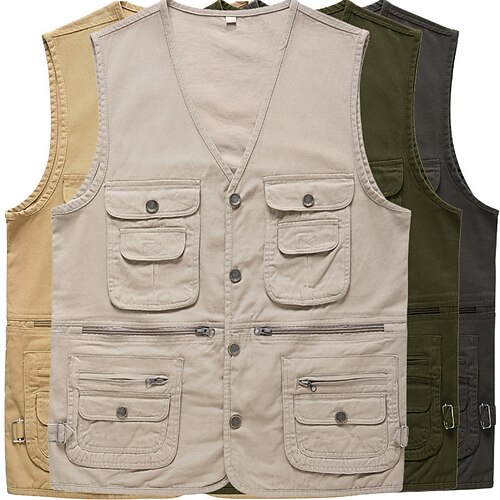 Per uomo Gilet / gilet da escursionismo Senza maniche Superiore Esterno Portatile Traspirante Morbido Comodo Tasche Sportivo Cotone Nero Giallo Verde militare Caccia Pesca Scalate
Per uomo Gilet / gilet da escursionismo Senza maniche Superiore Esterno Portatile Traspirante Morbido Comodo Tasche Sportivo Cotone Nero Giallo Verde militare Caccia Pesca Scalate