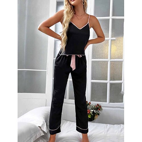 Per donna Pigiami Top e pantalone del pigiama Completi Colore puro Semplice Informale Morbido Interni Giornaliero Da letto Raso Traspirante cinghie Senza maniche Senza maniche Pantalone Estate
Per donna Pigiami Top e pantalone del pigiama Completi Colore puro Semplice Informale Morbido Interni Giornaliero Da letto Raso Traspirante cinghie Senza maniche Senza maniche Pantalone Estate