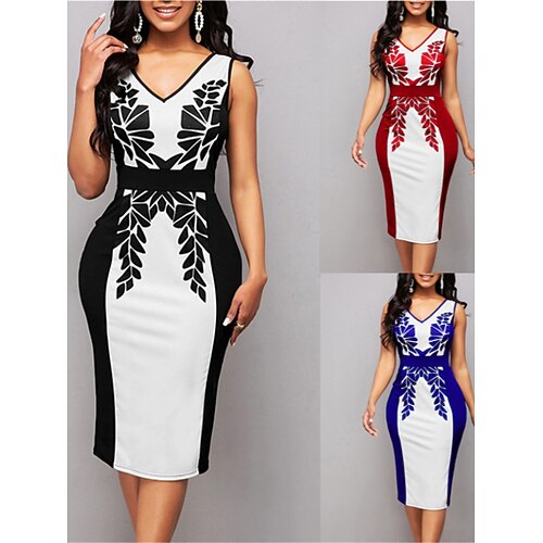 Per donna Abito da lavoro Vestito tubino Abito semi formale Di tendenza Vestito longuette Stampa A V Senza maniche A foglia Standard Nero Rosso Blu Estate Primavera S M L XL XXL
Per donna Abito da lavoro Vestito tubino Abito semi formale Di tendenza Vestito longuette Stampa A V Senza maniche A foglia Standard Nero Rosso Blu Estate Primavera S M L XL XXL
