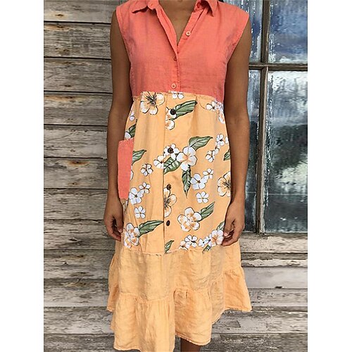 Dame Afslappet påklædning Tank Top Kjole Print kjole Blomstret Farveblok Patchwork Knap Krave Midikjole Mode Gade udendørs Gade Uden ærmer Regulær Gul Orange Sommer Forår S M L XL
Dame Afslappet påklædning Tank Top Kjole Print kjole Blomstret Farveblok Patchwork Knap Krave Midikjole Mode Gade udendørs Gade Uden ærmer Regulær Gul Orange Sommer Forår S M L XL