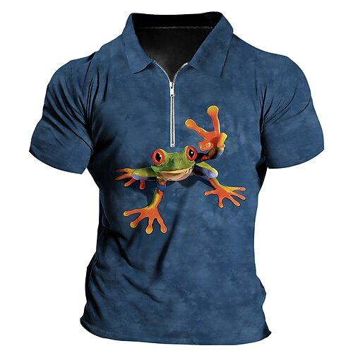 Herre Zip Polo POLO Trøje Golftrøje Dyr Grafiske tryk Firben Aftæpning Marineblå Blå udendørs Gade Kort Ærme Lynlås Trykt mønster Tøj Mode Designer Afslappet Åndbart
Herre Zip Polo POLO Trøje Golftrøje Dyr Grafiske tryk Firben Aftæpning Marineblå Blå udendørs Gade Kort Ærme Lynlås Trykt mønster Tøj Mode Designer Afslappet Åndbart