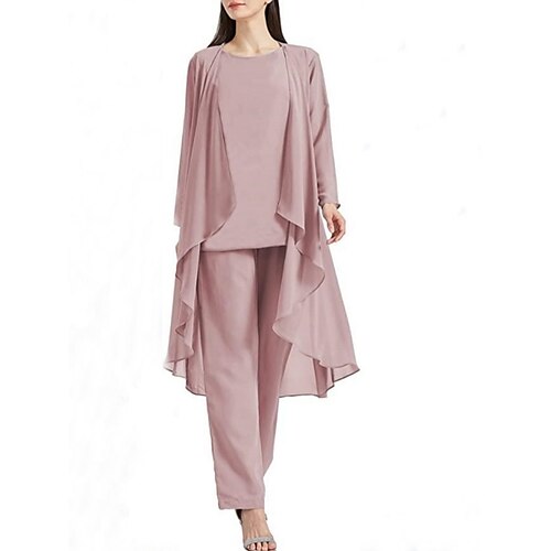 3 -dels jakkesæt Kjole til brudens mor Enkel Elegant Scoop hals Ankellængde Chiffon Langærmet med Ruche Helfarve 2023
3 -dels jakkesæt Kjole til brudens mor Enkel Elegant Scoop hals Ankellængde Chiffon Langærmet med Ruche Helfarve 2023