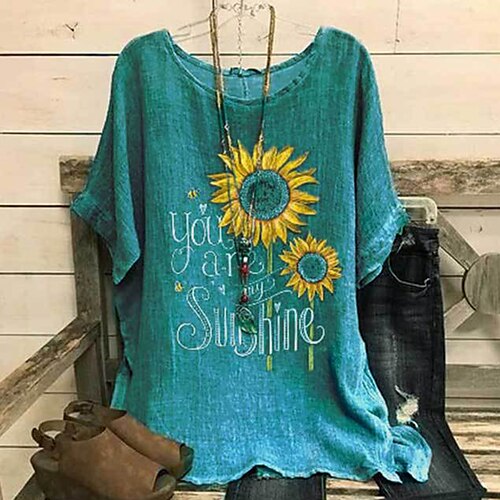 Damen Hemd Bluse Blau Bühnenlicht vielfarbig Bedruckt Kurzarm Casual Festtage Basic Rundhalsausschnitt Standard Blume S
Damen Hemd Bluse Blau Bühnenlicht vielfarbig Bedruckt Kurzarm Casual Festtage Basic Rundhalsausschnitt Standard Blume S