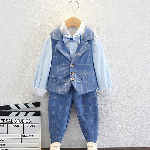 5 Dele Børn Drenge Trøje & Bukser Outfit Ternet Langærmet Sæt Formel Basale Sommer Forår 7-13 år Blå
5 Dele Børn Drenge Trøje & Bukser Outfit Ternet Langærmet Sæt Formel Basale Sommer Forår 7-13 år Blå