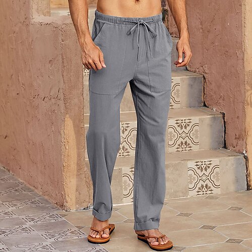 Per uomo Pantaloni di lino Pantaloni Pantaloni estivi Tasche Liscio Comfort Traspirante Esterno Giornaliero Per uscire Misto cotone e lino Di tendenza Informale Nero Bianco
Per uomo Pantaloni di lino Pantaloni Pantaloni estivi Tasche Liscio Comfort Traspirante Esterno Giornaliero Per uscire Misto cotone e lino Di tendenza Informale Nero Bianco