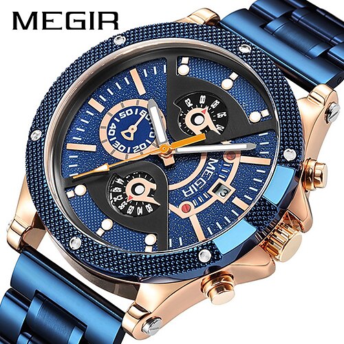 MEGIR Masculino Relógios de Quartzo Exterior Esportivo Moda Negócio Luminoso Três Fusos Horários Calendário Cronógrafo Correia de Aço Inoxidável Assista
MEGIR Masculino Relógios de Quartzo Exterior Esportivo Moda Negócio Luminoso Três Fusos Horários Calendário Cronógrafo Correia de Aço Inoxidável Assista