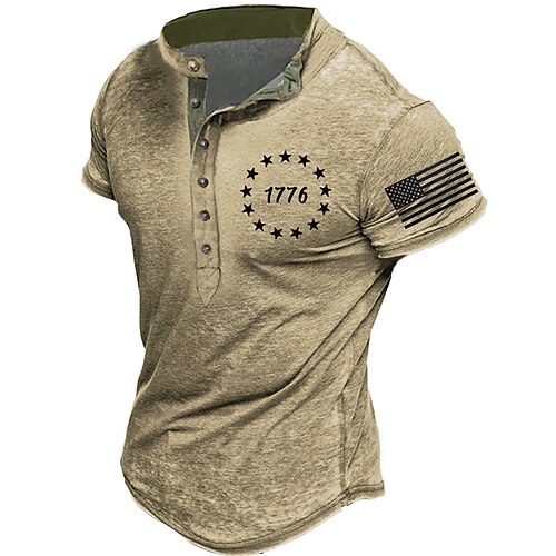 Herre Henley-skjorte Grafisk Nationalflag Høj krave Tøj 3D-udskrivning udendørs Daglig Kortærmet Knap Trykt mønster Mode Designer Basale
Herre Henley-skjorte Grafisk Nationalflag Høj krave Tøj 3D-udskrivning udendørs Daglig Kortærmet Knap Trykt mønster Mode Designer Basale