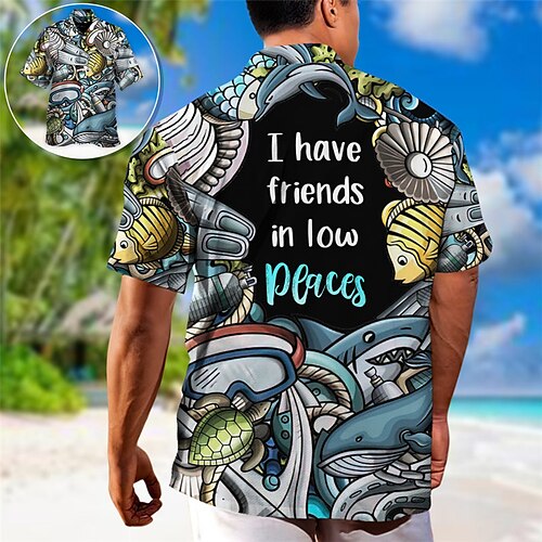 Hombre Camisa camisa hawaiana Letra Estampados Mundo submarino Collar Cubano Negro Azul Piscina Exterior Casual Manga Corta Estampado Ropa Deportes Moda Ropa de calle Design
Hombre Camisa camisa hawaiana Letra Estampados Mundo submarino Collar Cubano Negro Azul Piscina Exterior Casual Manga Corta Estampado Ropa Deportes Moda Ropa de calle Design