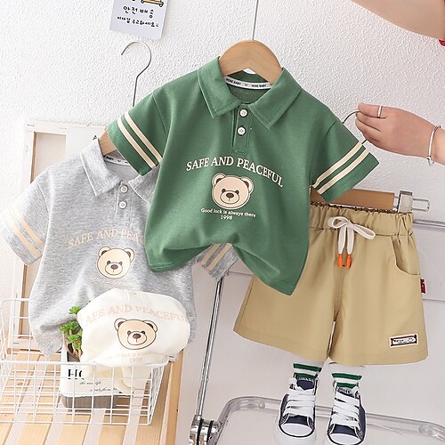 2 Dele Baby Drenge T-shirt & Shorts Outfit Dyr Bogstaver Kortærmet Sæt udendørs Mode Daglig Sommer Forår 3-7 år Hvid Grøn Grå
2 Dele Baby Drenge T-shirt & Shorts Outfit Dyr Bogstaver Kortærmet Sæt udendørs Mode Daglig Sommer Forår 3-7 år Hvid Grøn Grå